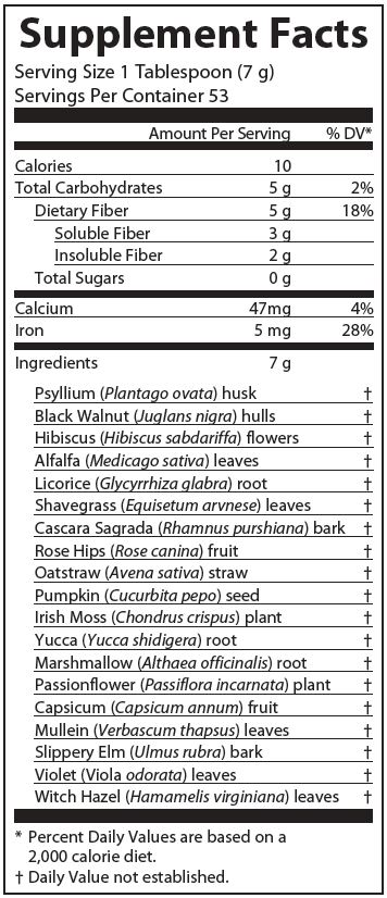 HAIM Herbal Fiberblend Ingredients